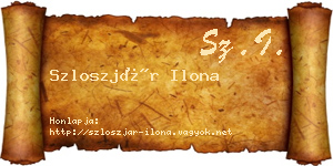 Szloszjár Ilona névjegykártya