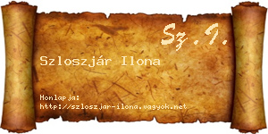 Szloszjár Ilona névjegykártya